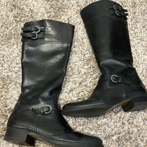 Aldo Prettner black leather riding boot, size 40 (US 9.5)